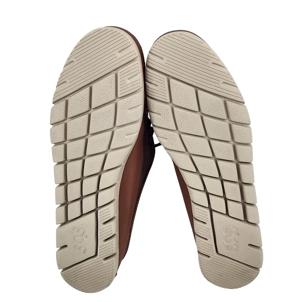 SAS Breezy II Lace Up Moc Womens 9 N Brown‎ Leather Comfort Shoes